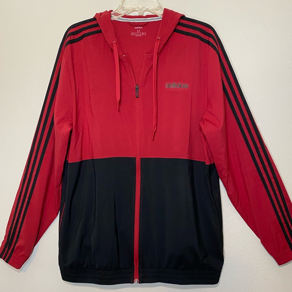 Adidas Track Jacket Windbreaker Hoodie Colorblock - Picture 1 of 12